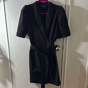 Little black blazer dress with short puff sleeves
